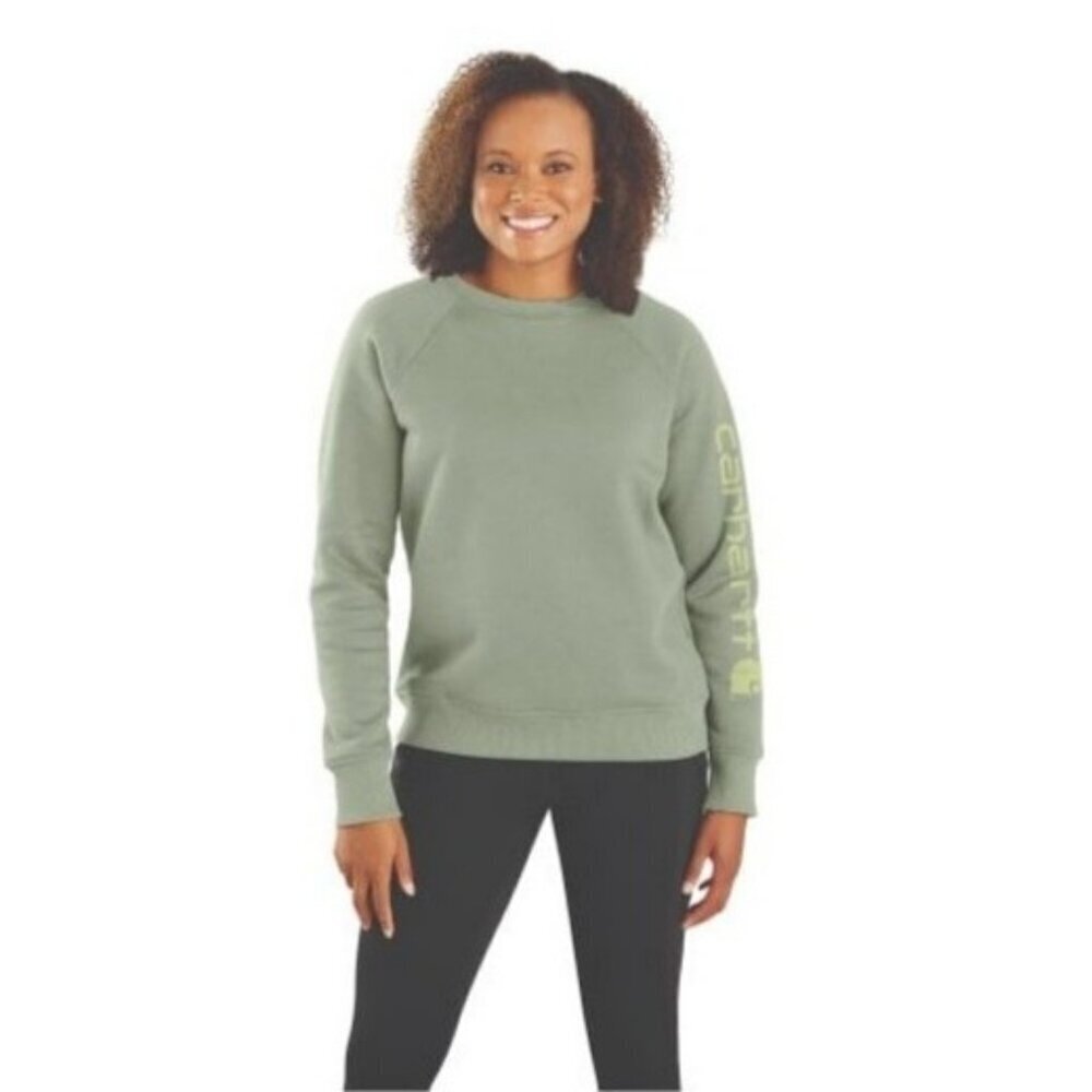 Carhartt Women's Relaxed Fit Midweight Graphic Crewneck Sweatshirt Sage TS6718